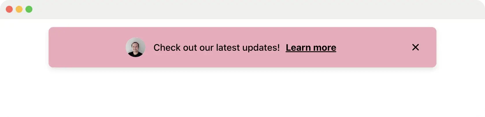 A Gleap in-app banner configured as a product announcement.