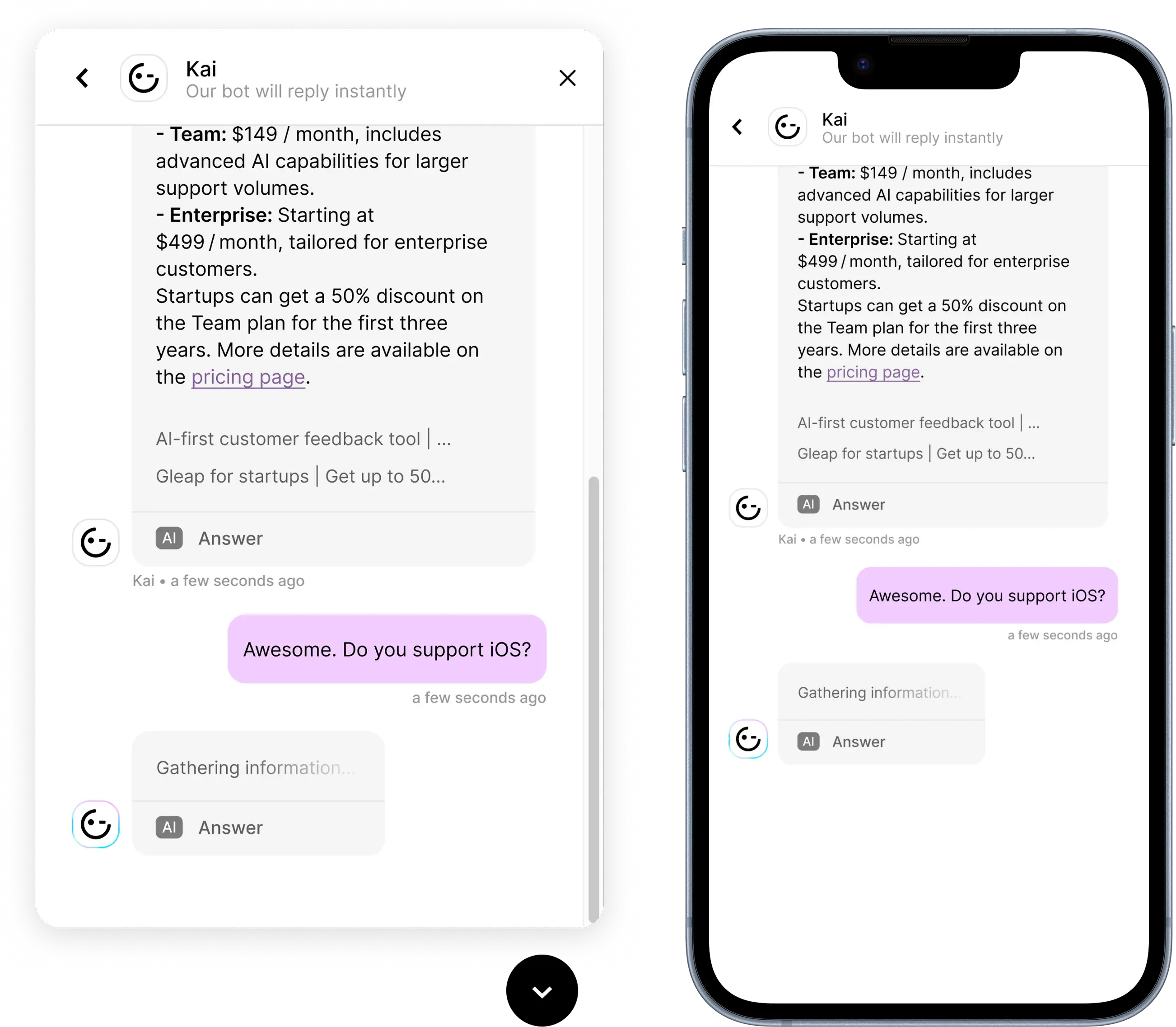 Gleap support inbox connected to product feedback and roadmap workflows.