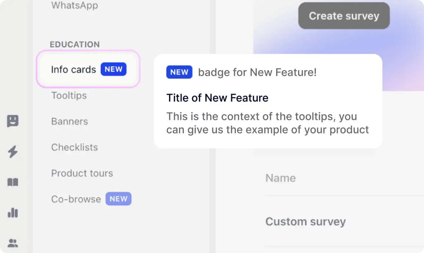 A tooltip card explaining a product interface element with embedded video guidance.