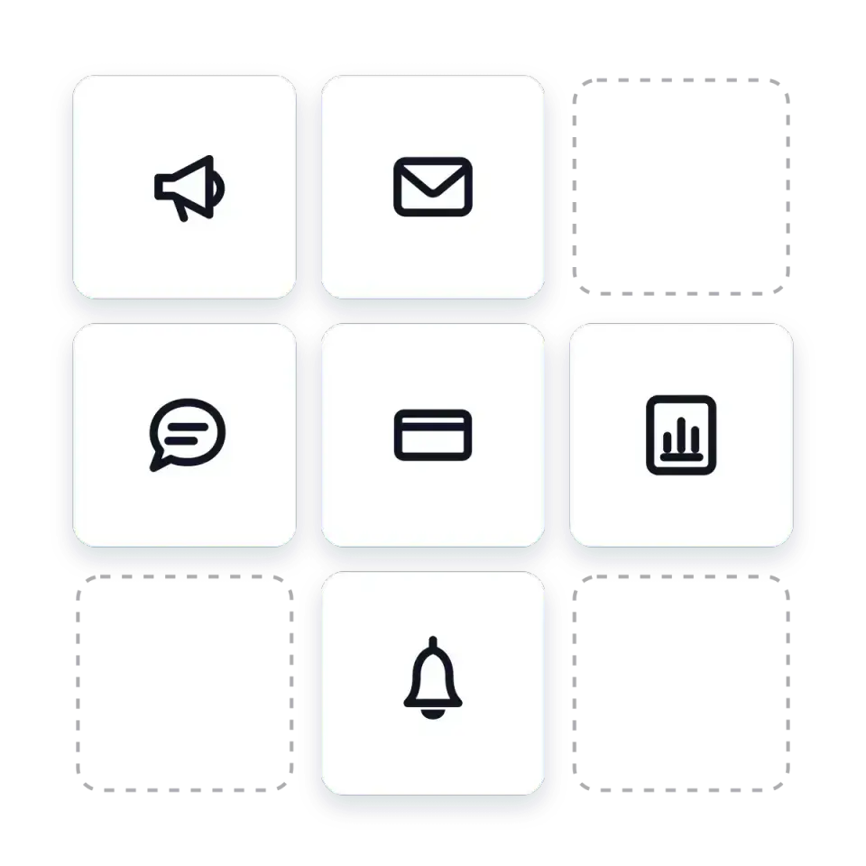Bidirectional event flow - campaigns out, support and bug signals in.