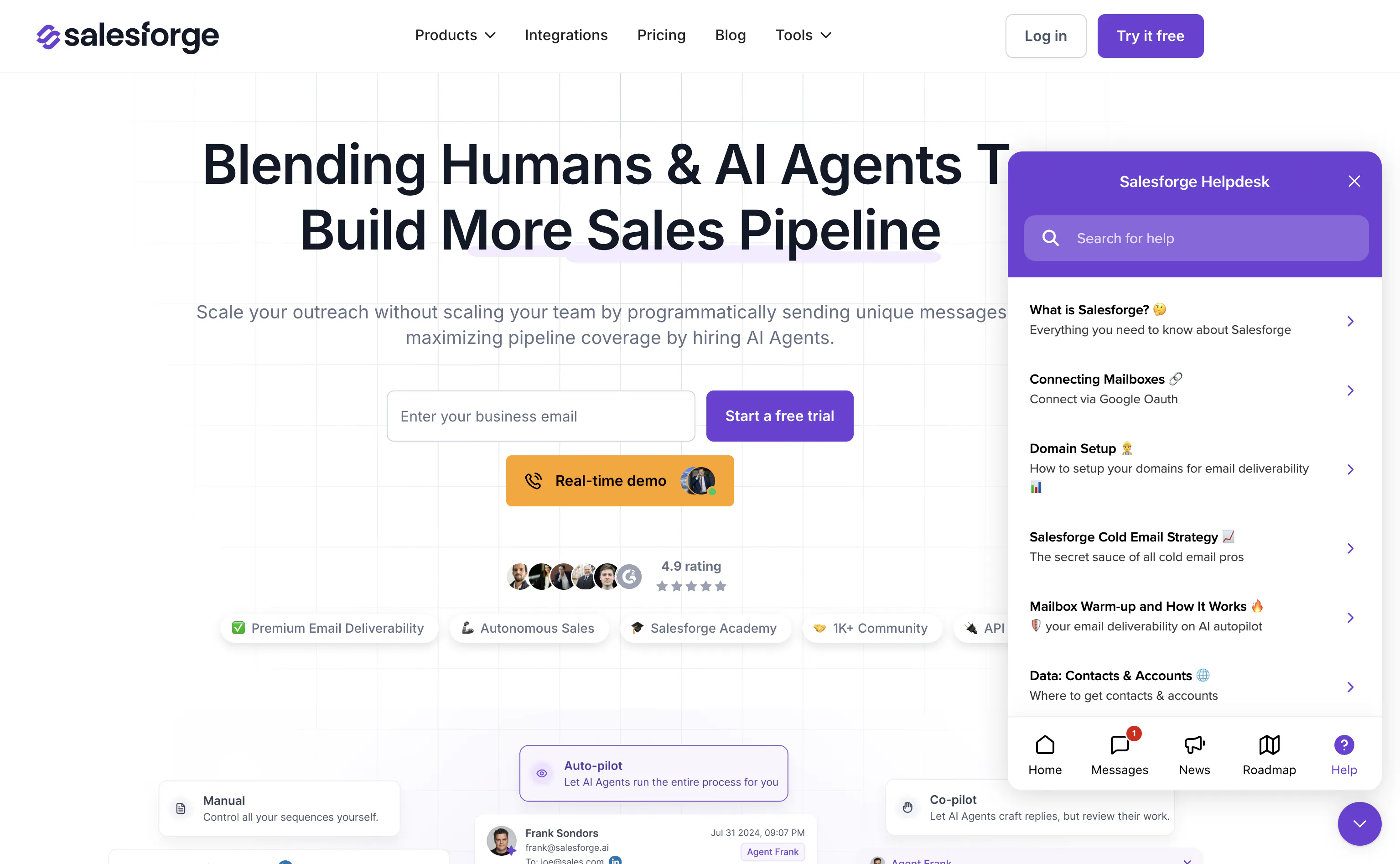 Salesforge support workflow in Gleap